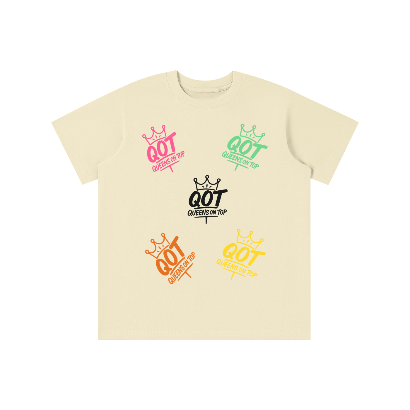 QOT Girls 'Multi Colour Logo' T-shirt