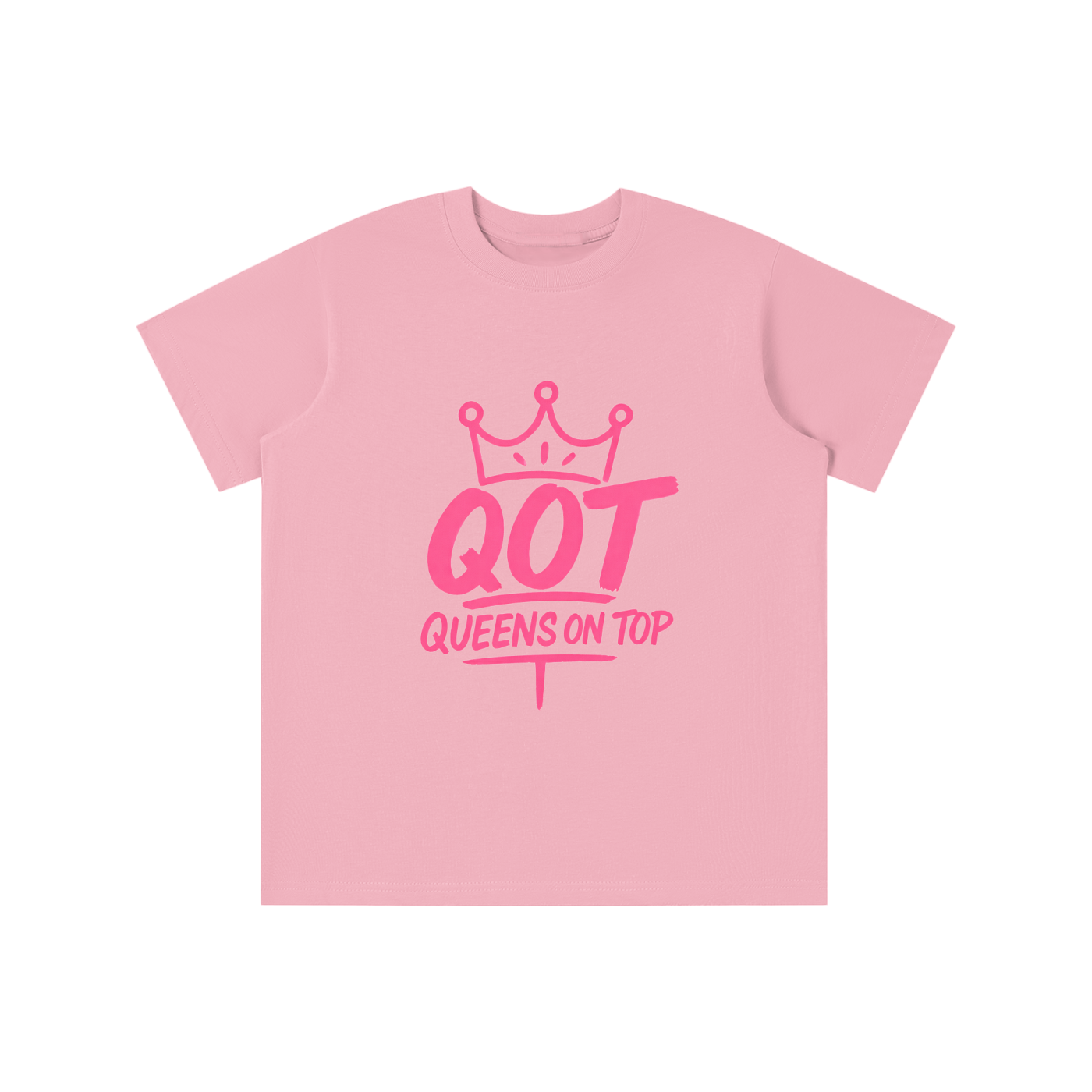 QOT Girls 'Pink & White' T-shirt