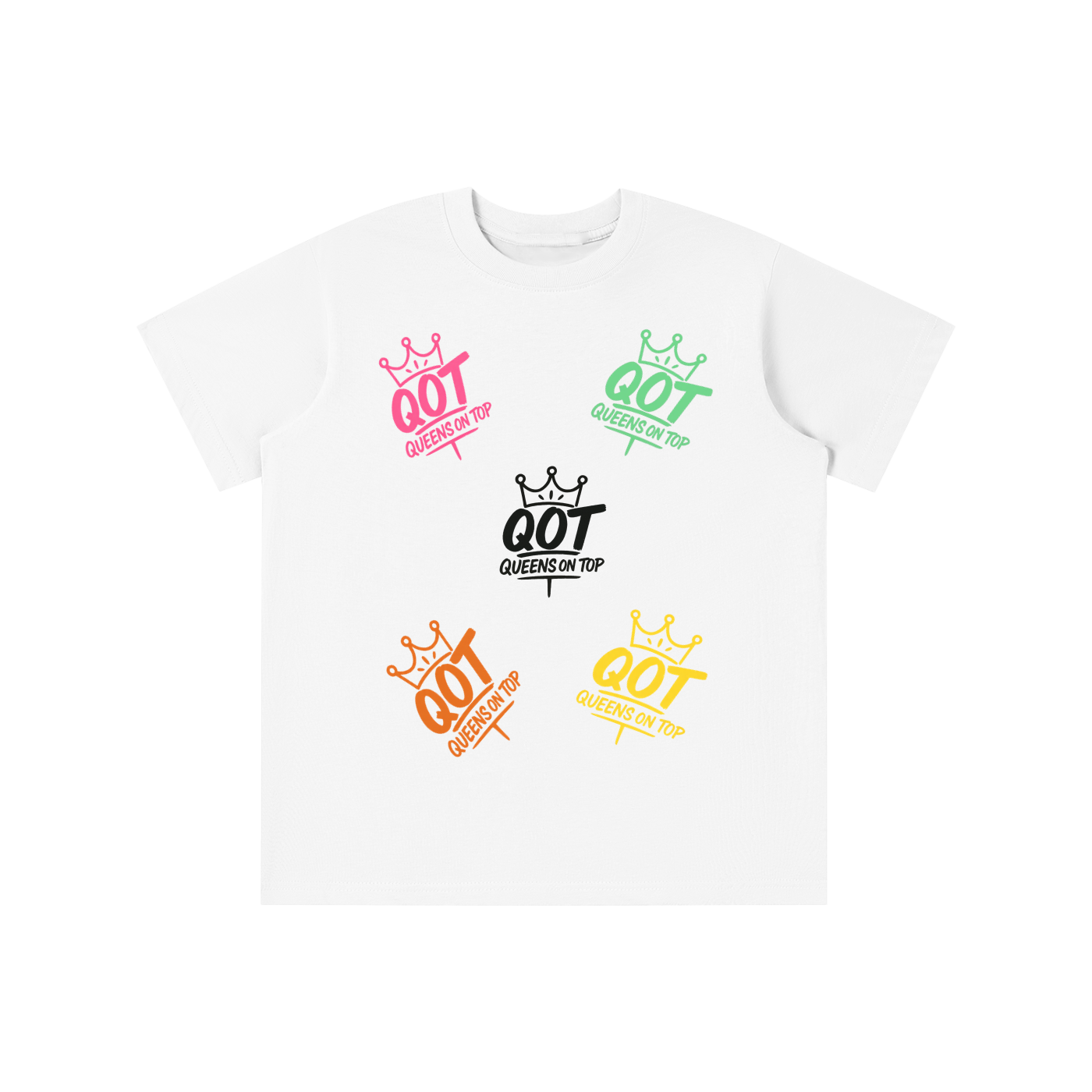 QOT Girls 'Multi Colour Logo' T-shirt