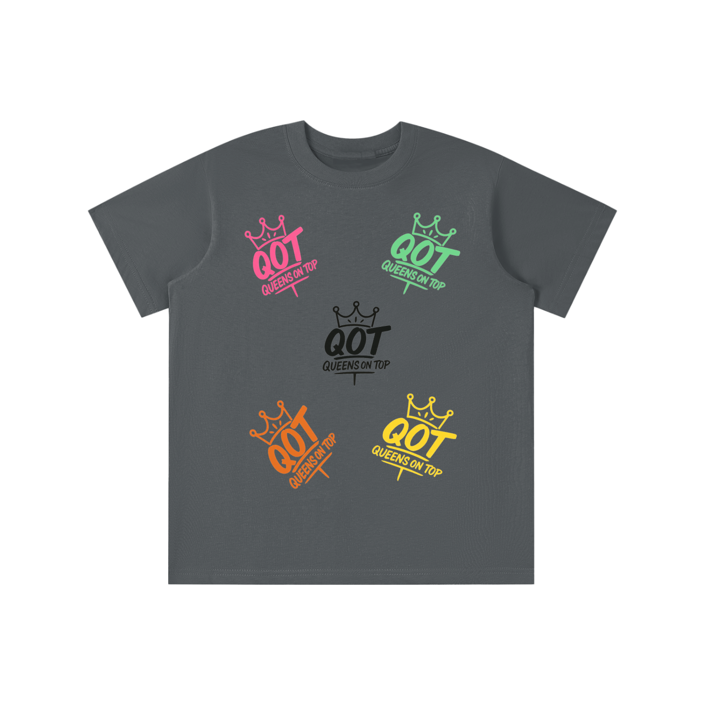 QOT Girls 'Multi Colour Logo' T-shirt
