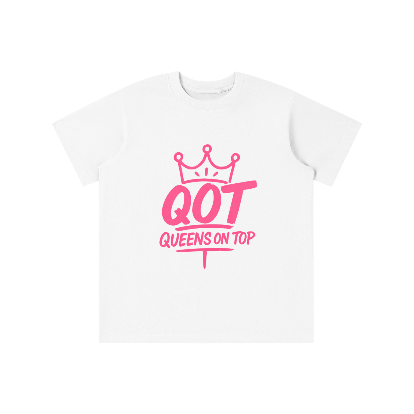 QOT Girls 'Pink & White' T-shirt